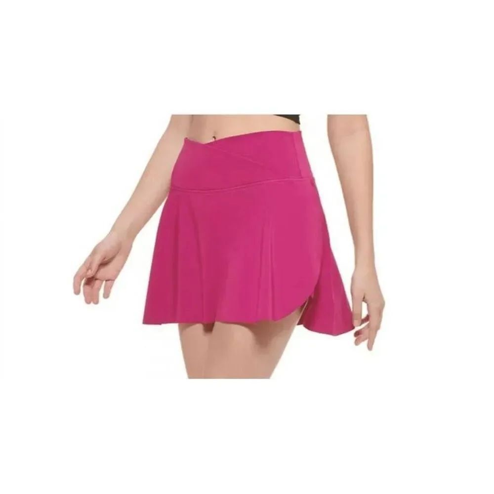 Calvin Klein Performance Women's Crossover Waist Skort in Raspberry